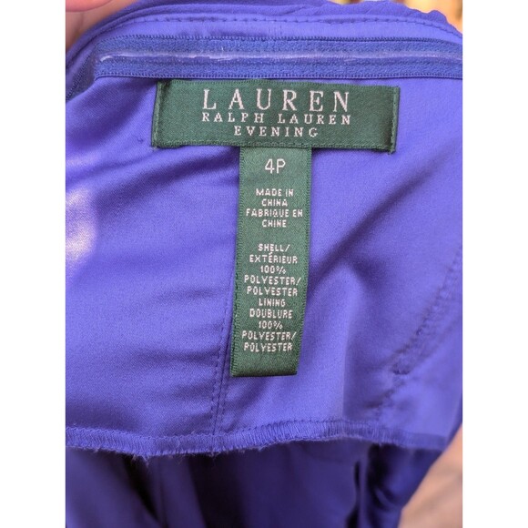 Lauren Ralph Lauren Evening Gown Maxi Blue Dress Formal Strapless Prom Event 4P - Picture 6 of 7